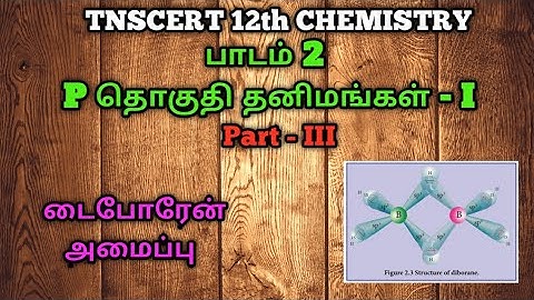 TNSCERT 12th CHEMISTRY UNIT 2 P - BLOCK ELEMENTS I STRUCTURE OF DIBORANE PART 3
