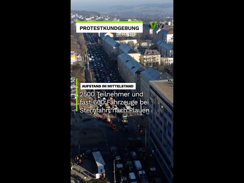 Bauernprotest im Vogtland: Sternfahrt mit 2500 Menschen und 567 Autos | V.TV