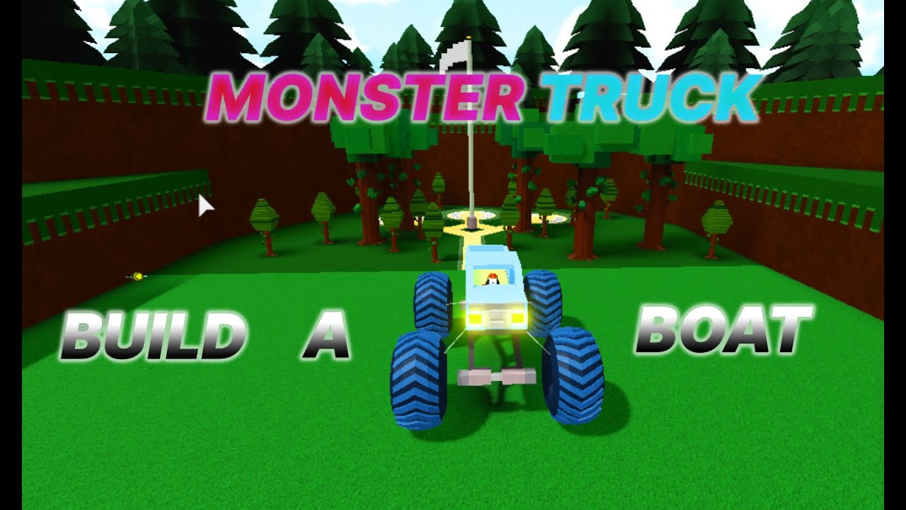 *MONSTER TRUCK* How to make a Monster Truck in Build a boat for