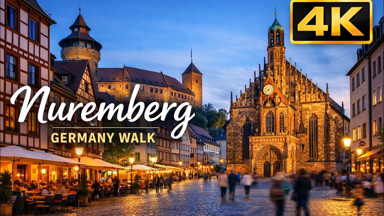 Nuremberg Walk 🇩🇪 | Old Town Street Atmosphere | Relaxing Germany City Walk 4K