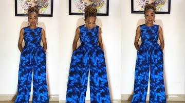HOW TO CUT AND SEW A GATHERED WAIST JUMPSUIT (detailed Tutorial)