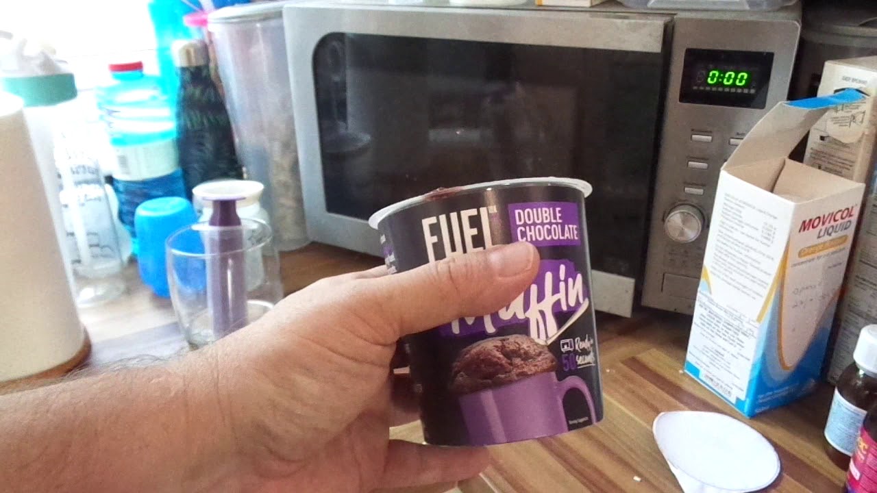 UK food review of FUEL double chocolate oat muffin YouTube