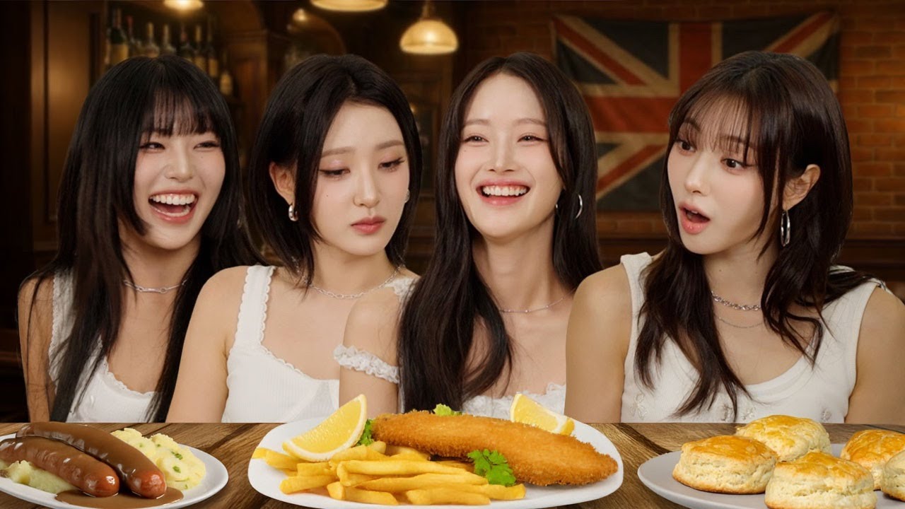 K-Pop-айдолы впервые пробуют британскую рыбу с картофелем фри! (при участии H1-KEY)