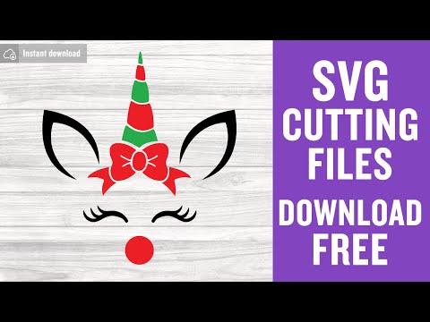 Christmas Unicorn Svg Free Cutting Files for Cricut Brother Scanncut Free Download