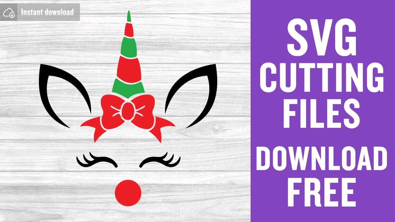 Download Christmas Unicorn Svg Free Cutting Files For Cricut Brother Scanncut Free Download Youtube PSD Mockup Templates