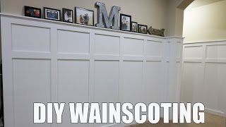 I show how to install DIY wainscoting in our living room for at least half the cost. This is a simple project that anyone can do. There is 