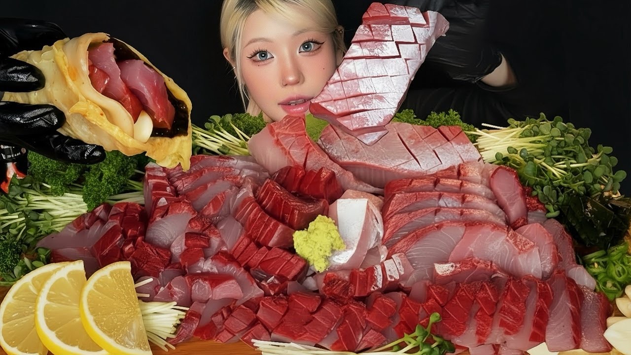 특특특대 '통대방어' 묵은지에 돌돌 말아서 먹어봤습니다 🤯🔥 제철 대방어 FLEX 먹방 ASMR | GIANT SASHIMI MUKBANG | BIG BITES