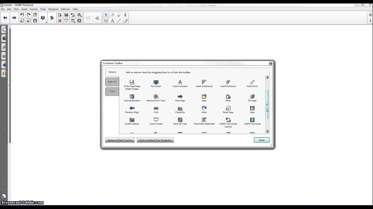 Add icons to your toolbar in SMART Notebook - YouTube