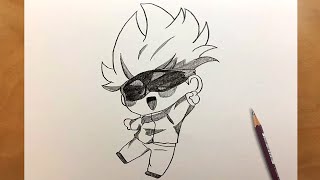 How To Draw Cute Gojo From Jujutsu Kaisen Step By Step Anime Drawing Easy Tutorial