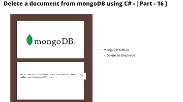 Delete a document from mongoDB using C# || mongoDB and C# CRUD Operations