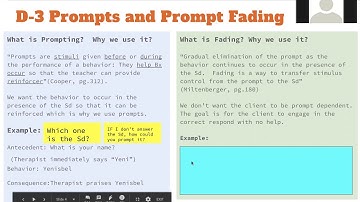 Prompting & fading (BCBA Task list section D) part 1 by Yenisbel