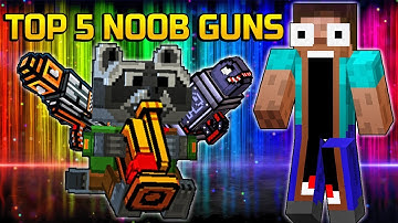 TOP 5 Most Noob No Skill Weapons of all time - Pixel Gun 3D