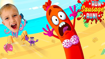 FUNNIEST APP GAME MOMENT (Run Sausage Run) Gameplay Walkthrough All Lv 6-8 - Parody Vlad and Niki