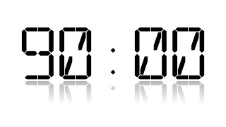 90:00 Timer | Black LCD Font Reflection | White Background