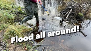 Cleaning Culvert. Flood Around!