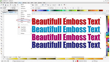 How to Emboss English text in CorelDRAW  Bevel Effect in Coreldraw Tutorial  I By Zakki Graphics I