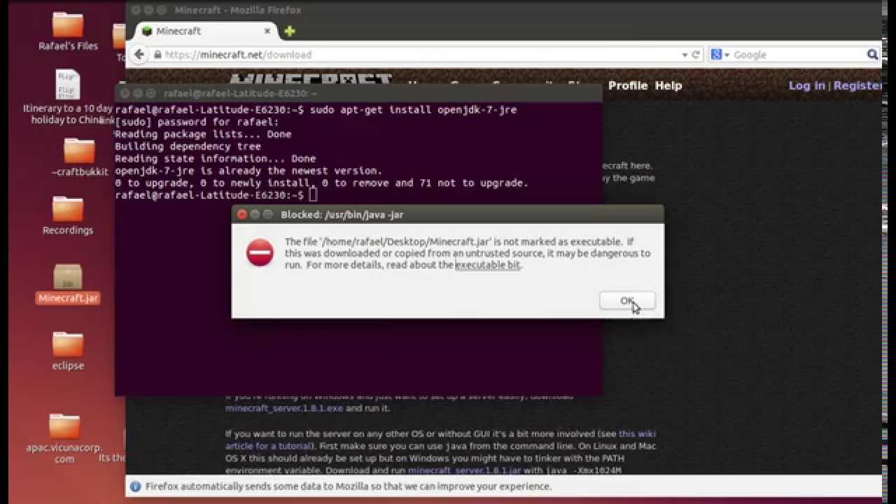 How to play Minecraft on Linux Ubuntu - YouTube