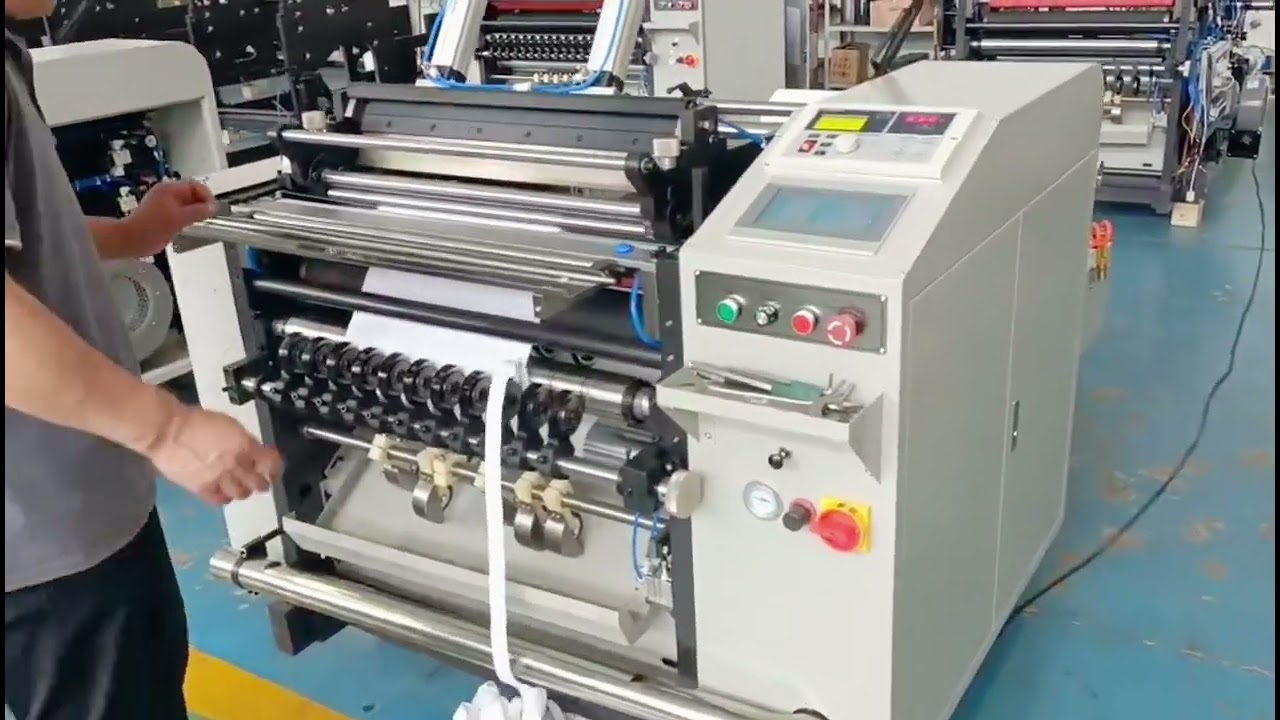 Thermal Receipt Paper Roll Re-Winder Cash Register Roll  POS Paper Coreless Slitting Machine