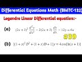 Legendre Linear Differential equation  | Ordinary Differential equations math 