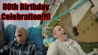 80 Year Old Rides Fury 325 for His Birthday! | Carowinds