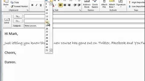 Format an E-mail using Outlook 2010