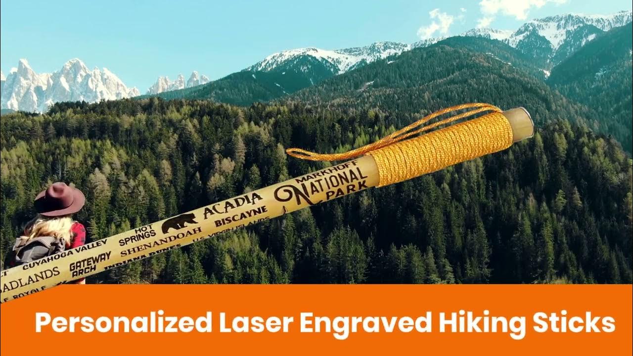 EmBlaze Your Trail Personalized Laser Engraved Walking Sticks YouTube