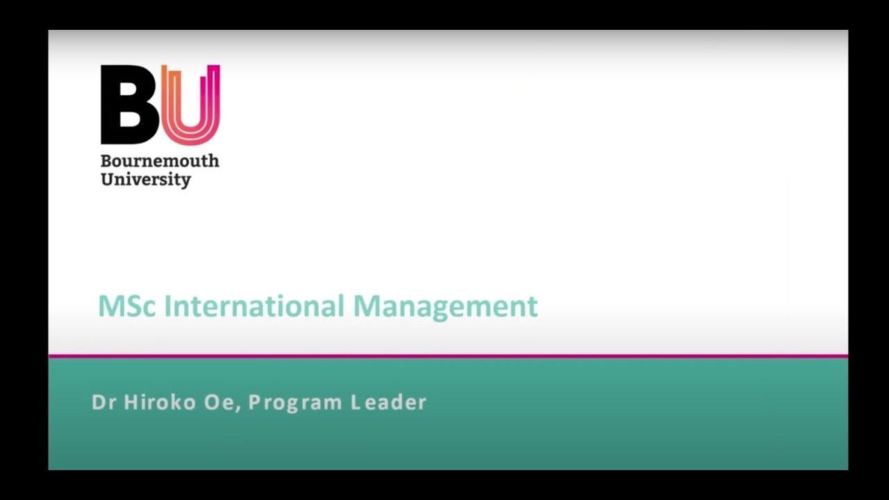 MSc International Management webinar - YouTube