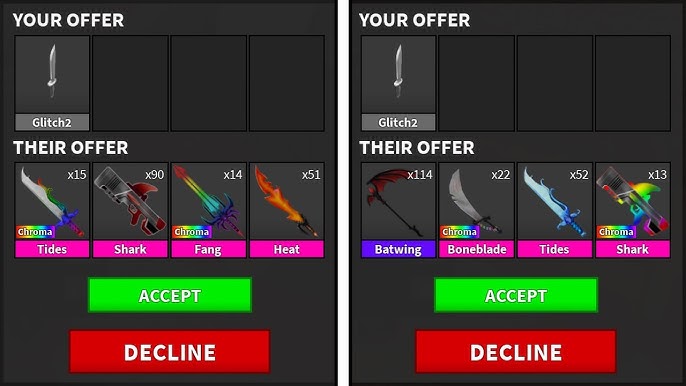 Selling - Selling MM2 Godlies AND Corrupt in bulk $450 On sale