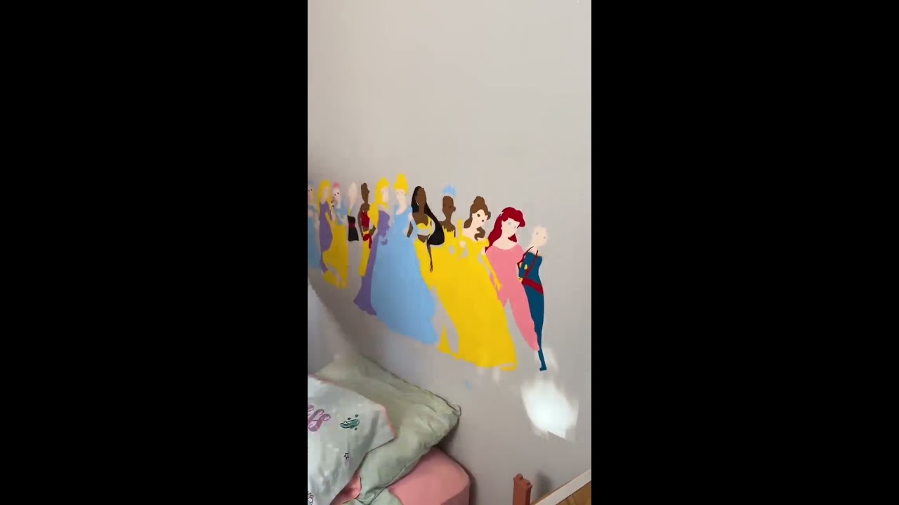Dad Paints Princesses Over Kid S Bed 
