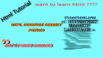 How to write Headings using h Tag in HTML|html tutorial|studentdeveloper| html basic|#3