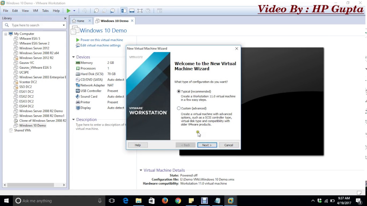 Demo windows. New in VMWARE Workstation 17.