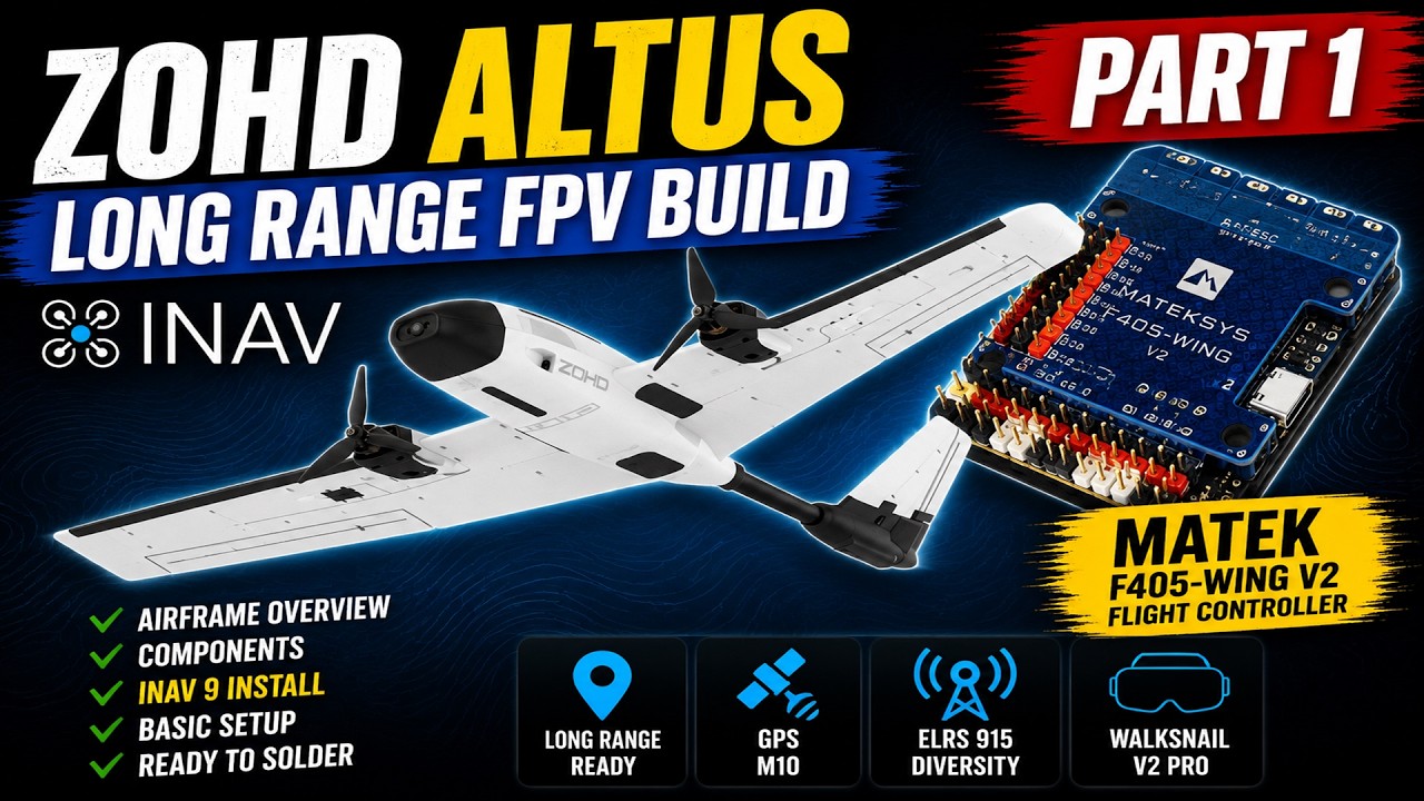 ZOHD Altus Long Range FPV Build - Part 1 | Matek F405-Wing V2 & INAV 9 Setup