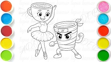Ballerina Cappuccina and assassino Drawing, Painting & Coloring For Kids and Toddlers_ Easy Art