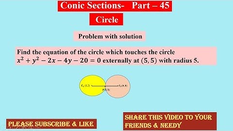 Conic Section  45 ,  Circle , #conics  ,  #ProblemWithSolution , Please Subscribe , Like & Share  🙏
