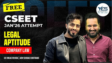 CSEET Free Legal Aptitude Online Classes | Lecture 3 | CSEET Jan 2026 | CS Vikas Vohra