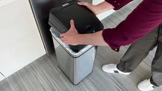 iTouchless 13 Gallon Sensor Kitchen Trash Can with AbsorbX Odor Filter