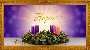 Advent Week 1 – Hope Candle Wreath | Soft Worship Music Ambience for Prayer & Christmas Screensaver 