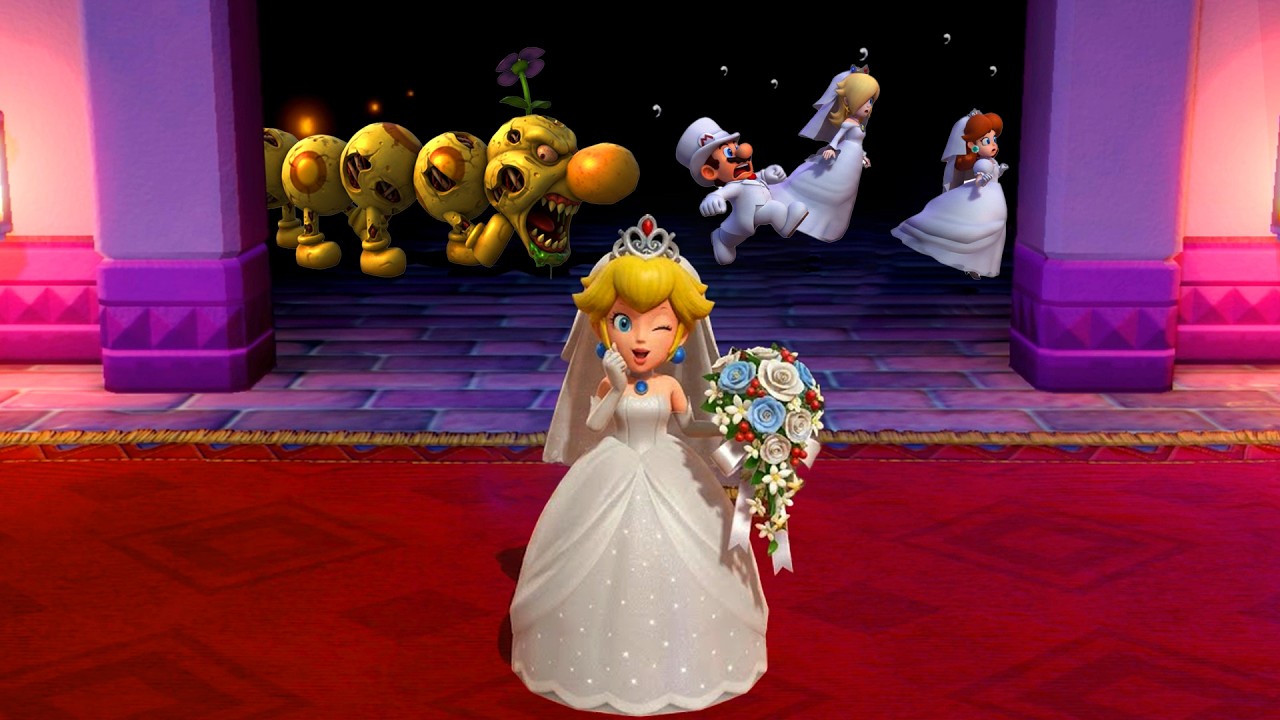 Super Mario Party Minigames Battle - Peach Wedding VS Daisy VS Rosalina VS Mario (Master CPU)