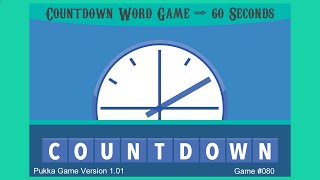 Countdown Word Game – Random Letters – 60 Seconds Game #80