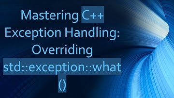 Mastering C+ +  Exception Handling: Overriding std::exception::what()