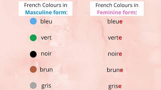 Feminine colours|learn french in tamil ...