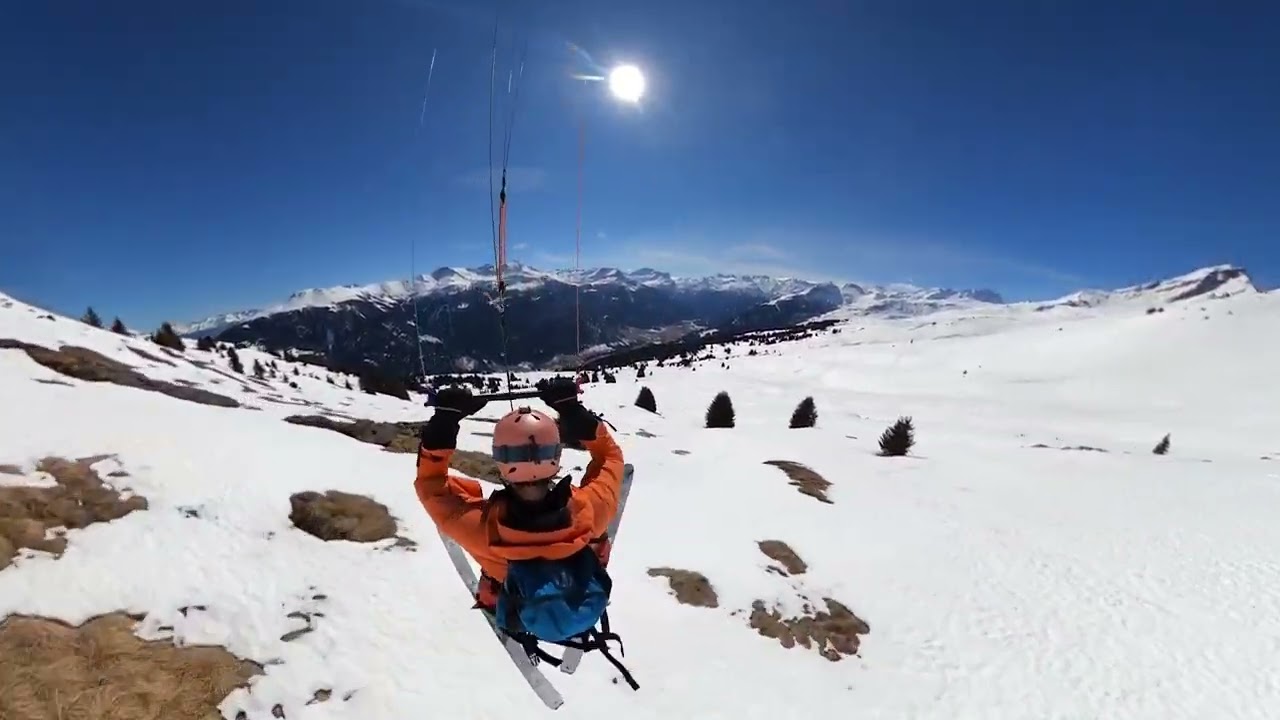 Snowkiteday at a cool spot near Piz Beverin in Switzerland. ( snowkite / snowkiting )