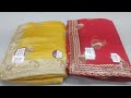 🎉 "New Arrival Party Wear Sarees | Stunning Red & Yellow with Designer Embroidery | Must-Have jimmy