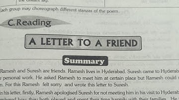 8th class english unit -1 c-reading a letter to a friend guide