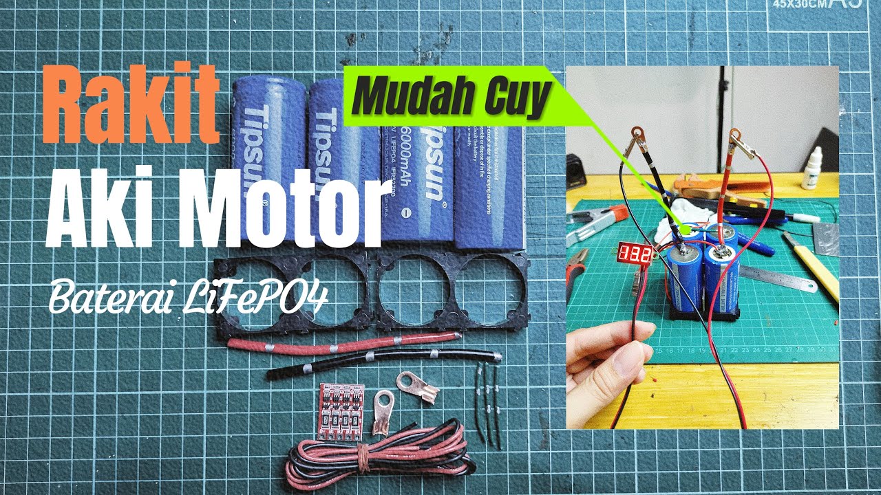 Coba Rakit Aki Motor Pakai Baterai LiFePO4 dan Pasif Balancer