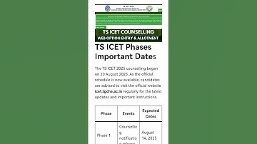 TS ICET Counselling 2025: Registration, Login & Seat Allotment Process #like #lastdate #subscribe