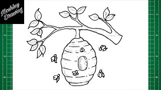 How to Draw a Beehive Step by Step