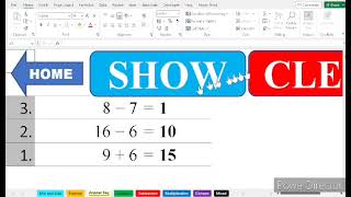Math Flashcards and Window Cards - Interactive Excel file