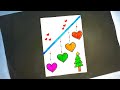Christmas greeting card making ideas / Christmas card drawing ideas / white paper christams card 