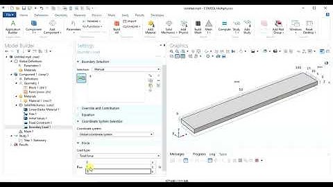Static structural Analysis of Cantilever Beam in Comsol Multiphysics